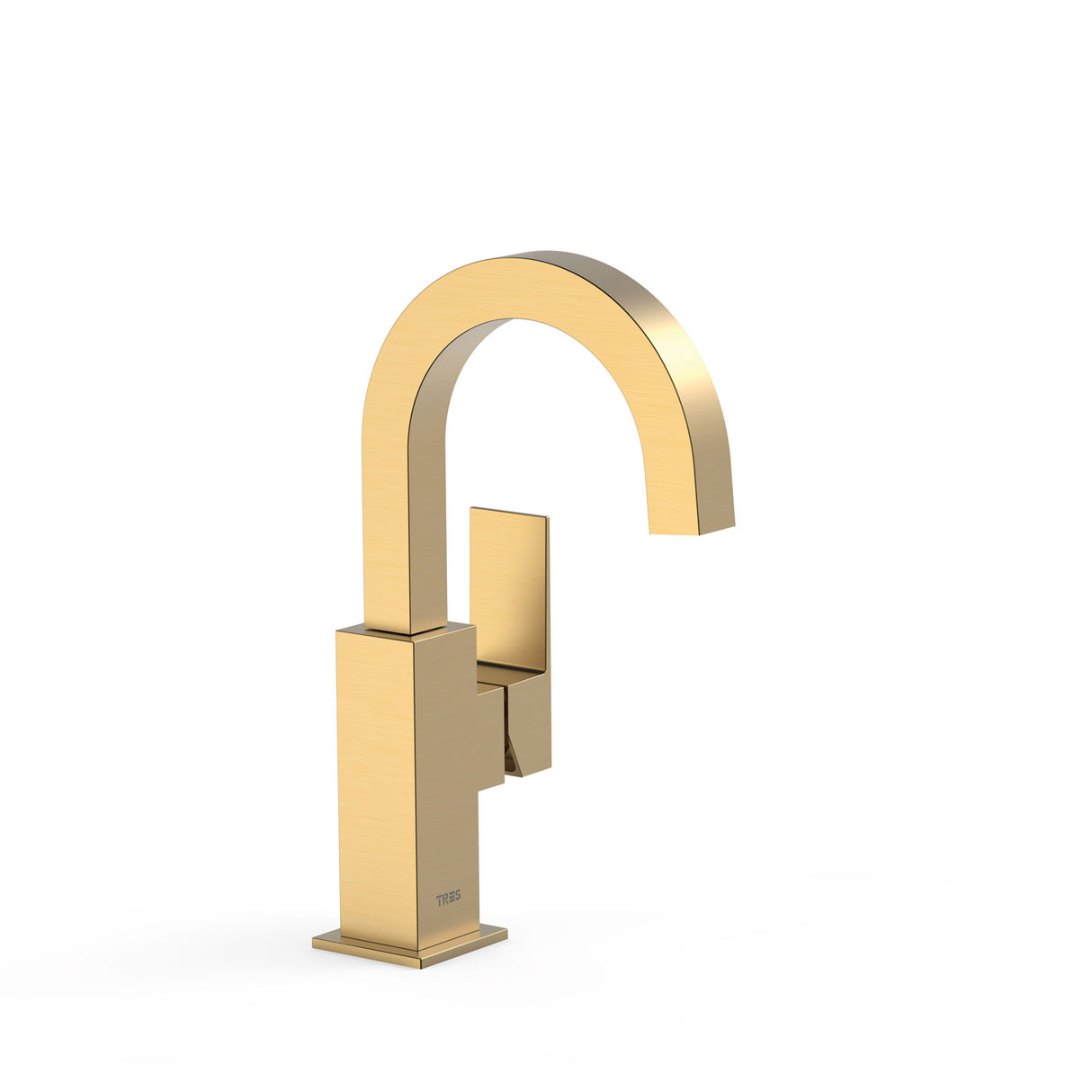 Baterie lavoar TRES Cuadro Auriu mat pe lavoar