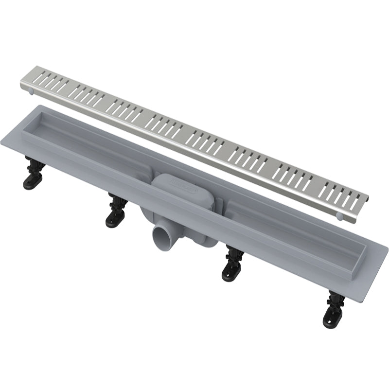 Canal De Scurgere Alca Apz10 Simple Cu Gratar Perforat, 550Mm, Otel Inoxidabil Mat