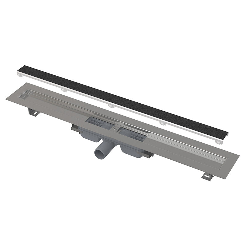 Canal De Scurgere Alca Apz115 Marble Low, Fara Margine, Cu Suport Pentru Incastrarea Placilor , 650Mm, Otel Inoxidabil Mat