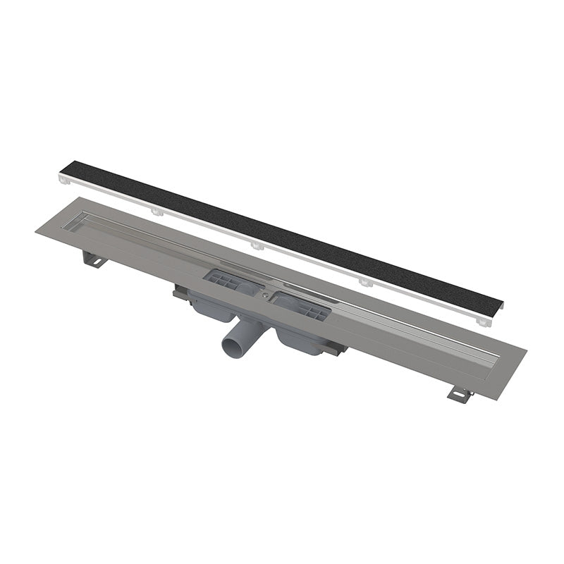 Canal De Scurgere Alca Apz115 Marble Low, Fara Margine, Cu Suport Pentru Incastrarea Placilor , 750Mm, Otel Inoxidabil Mat