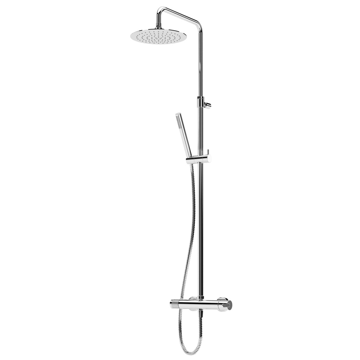 Coloana dus cu baterie fara termostat Bruma Leaf, crom, cap de dus 250 mm