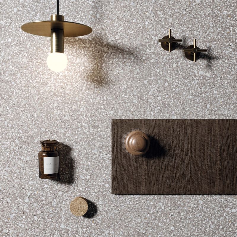 Gresie ABK Blend Dots Grey, Aspect Terazzo, Mat, 90x90 cm