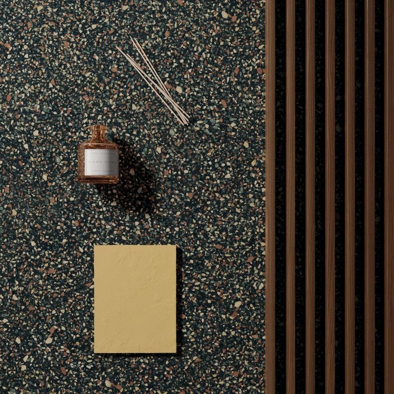 Gresie ABK Blend Dots Multiblack, Aspect Terazzo, Mat, 120x120 cm