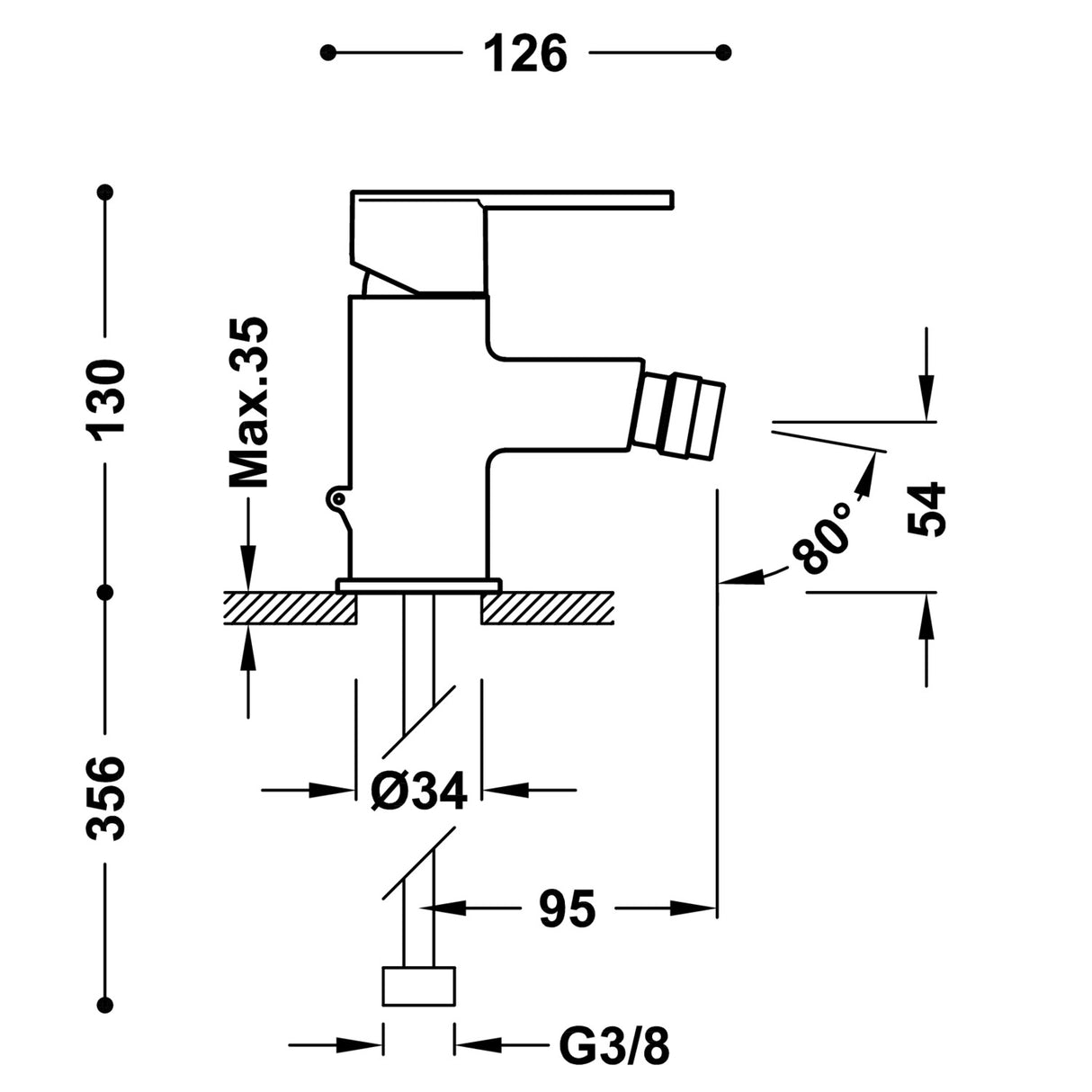 Baterie bideu, TRES Lex-Alp, Crom lucios