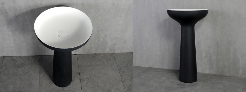 Lavoar freestanding WELLIS, PILAR, 50x85 cm, negru