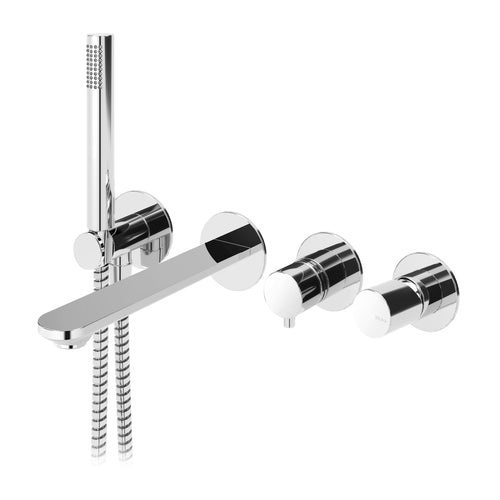 Baterie cada din perete, BRUMA ADAGIO, crom, include corp incastrat