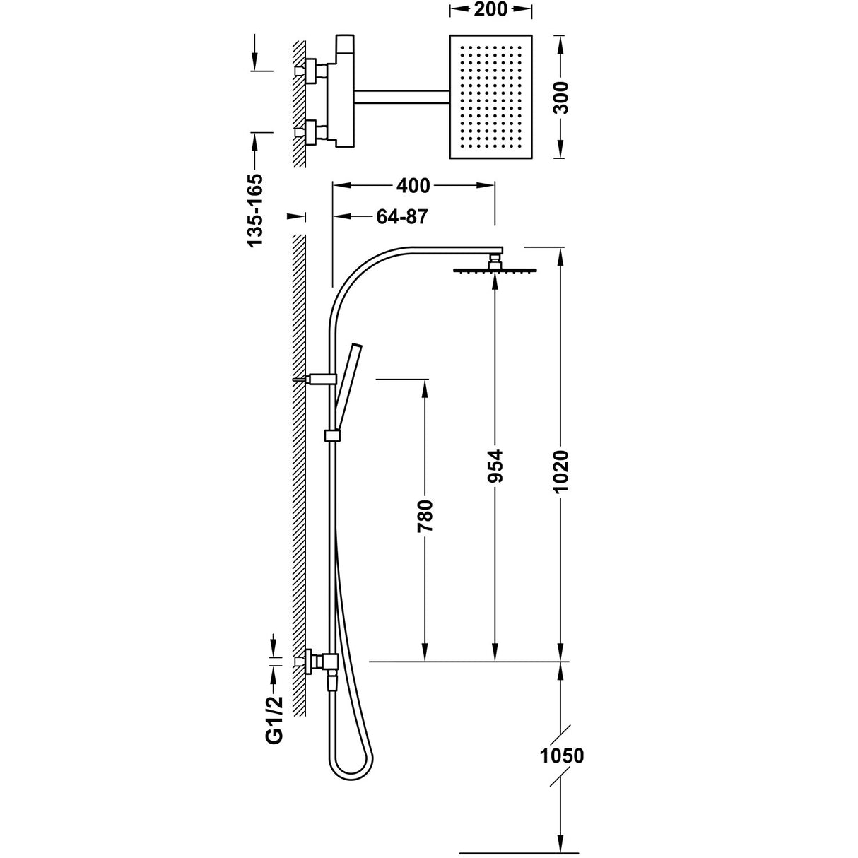 SISTEM DUS TRES SLIM APARENT NEGRU MAT MONOCOMANDA
