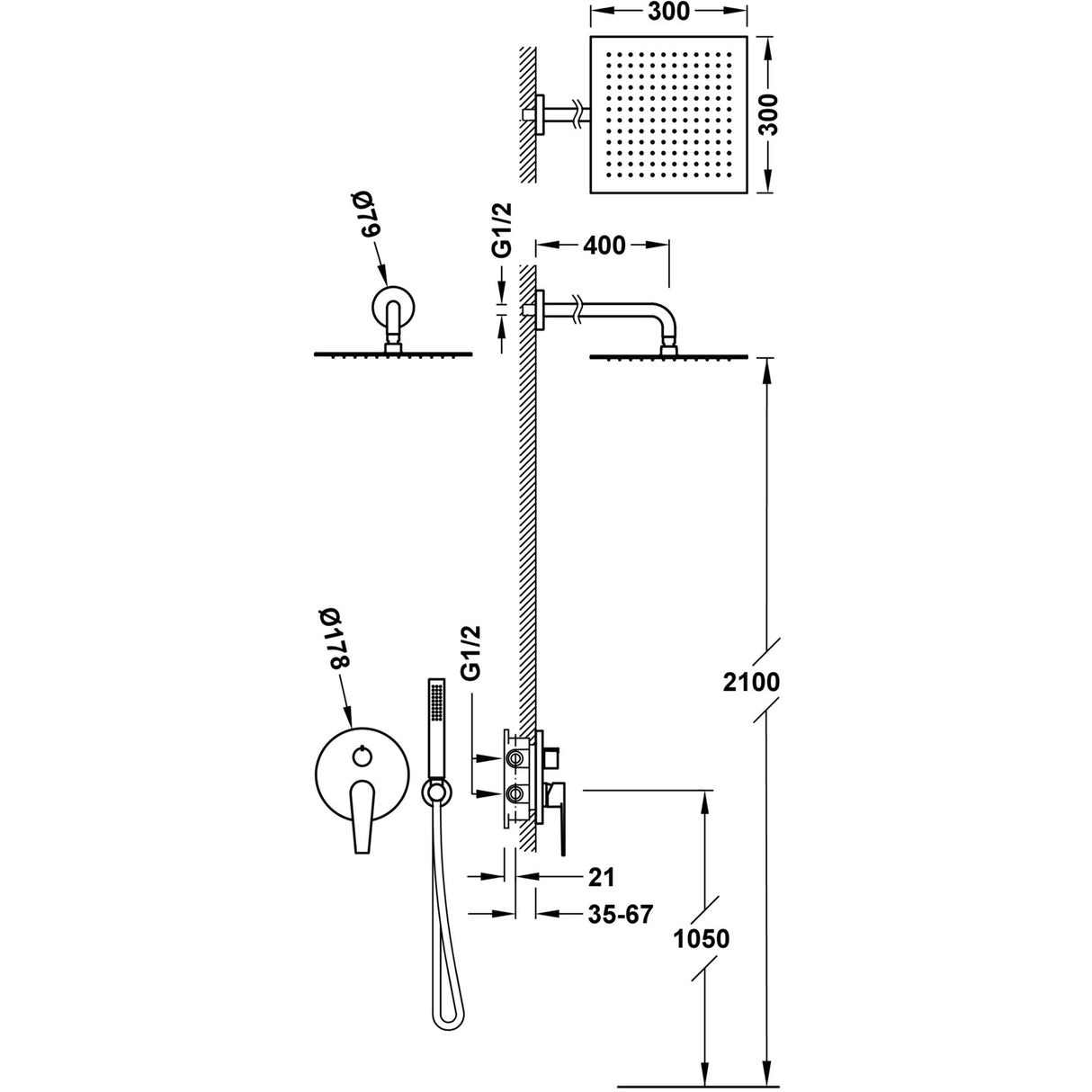 Baterie Set Dus TRES clas Crom incastrat ( parte incastrata inclusa )