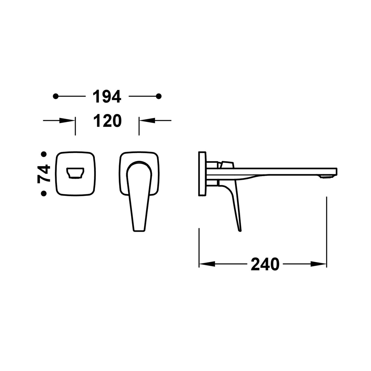 Baterie Lavoar Incastrata Canigo Plus TRES Crom ( necesita corp 20830002)