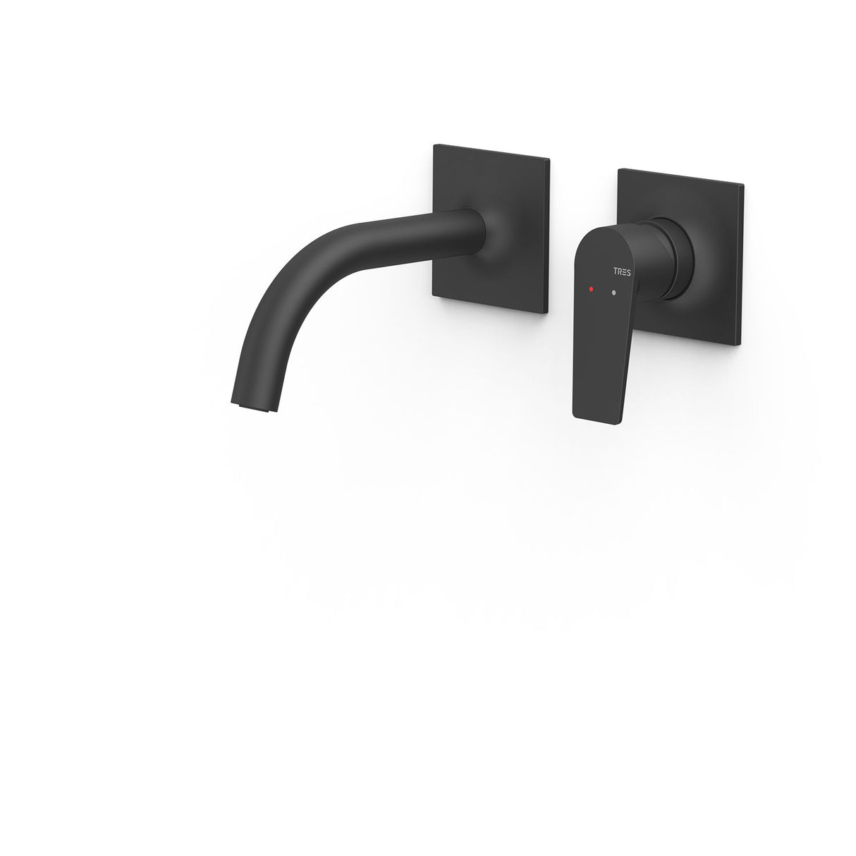 Baterie Lavoar Project Tres, Din Perete, Pipa 15 Cm, Corp Incastrat Inclus, Negru