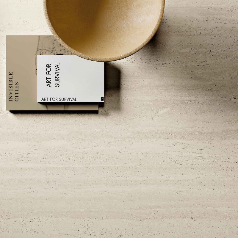 Gresie Abk Sensi Roma Ivory, Aspect Travertin, Oxidat, 60X120 Cm