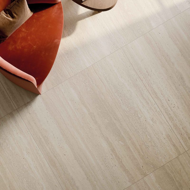 Gresie Abk Sensi Roma Ivory, Aspect Travertin, Oxidat, 120X120 Cm