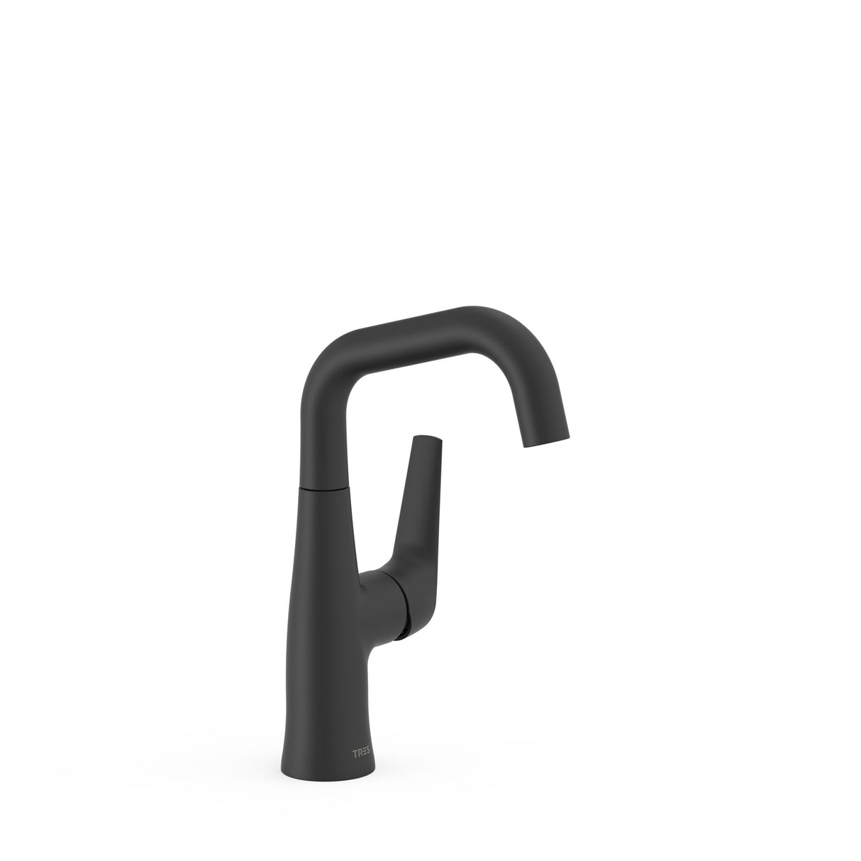 Baterie lavoar TRES Fuji, monocomanda , Negru mat pe lavoar