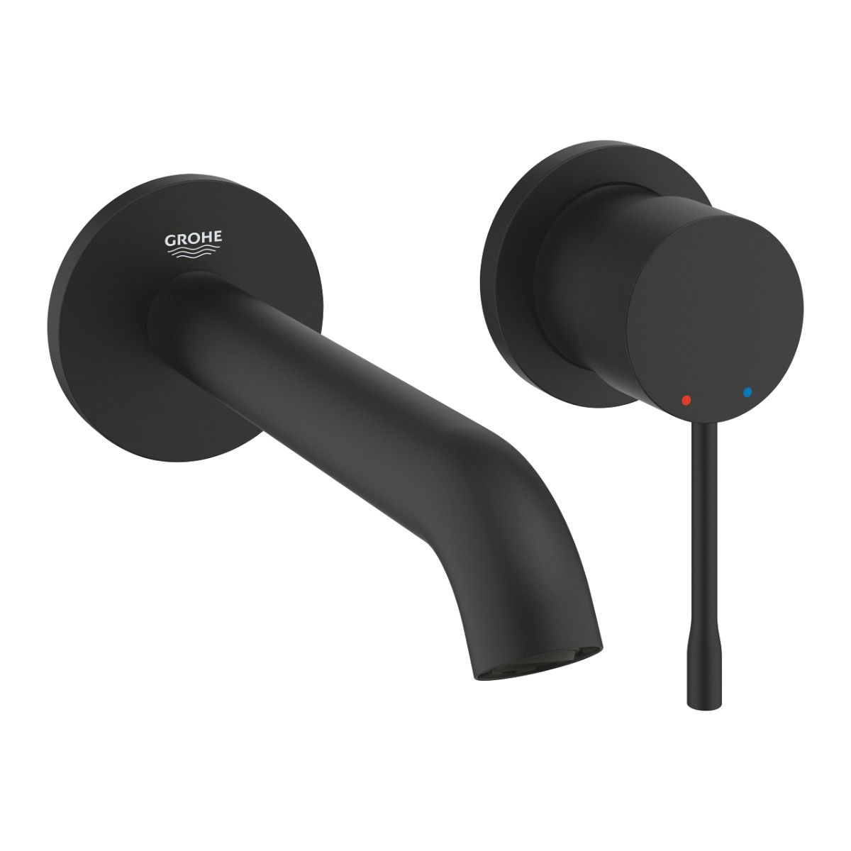 Ornament Baterie Lavoar Perete Grohe Essence M-Size, Pipa 183 Mm, Negru Mat (Montaj Cu 23571000)