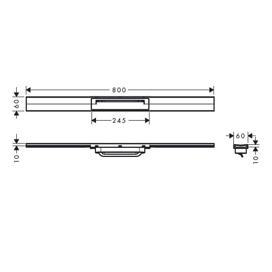 Raindrain Flex, Hansgrohe Rigola Dus Otel Inoxidabil Ajustabila 800 Mm (Necesita Ubox), Matt White