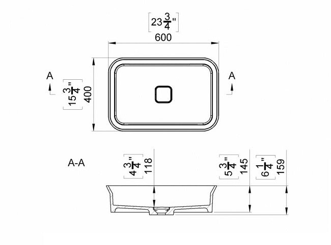 Lavoar Cast Marble Dresda 60X40X15.9 Cm , Fara Preplin