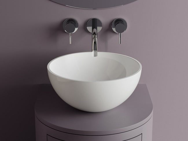 Lavoar Cast Marble Riga Diam 38 Cm, H.17.5 Cm, Fara Preaplin