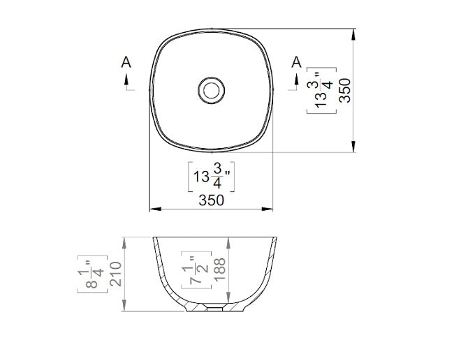 Lavoar Cast Marble Volos 35X35X21 Fara Preplin