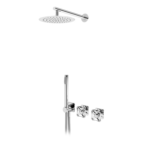 Sistem de dus incastrat BRUMA NAVY, cap de dus 250 mm, include corp incastrat, crom