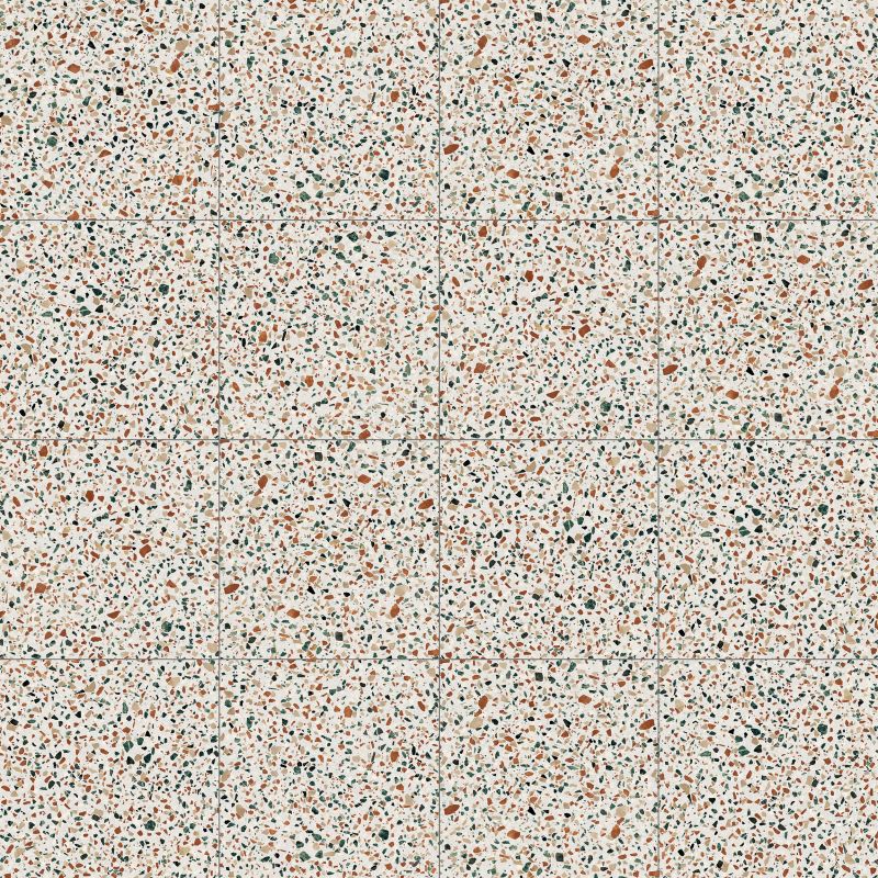 Gresie Abk Play Dots Multiwhite, Aspect Terazzo, Mat, 20X20 Cm