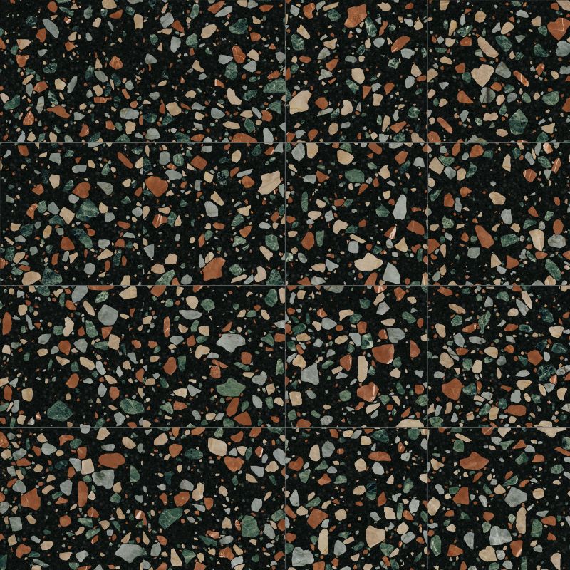 Gresie Abk Play Drops Multiblack, Aspect Terazzo, Mat, 20X20 Cm