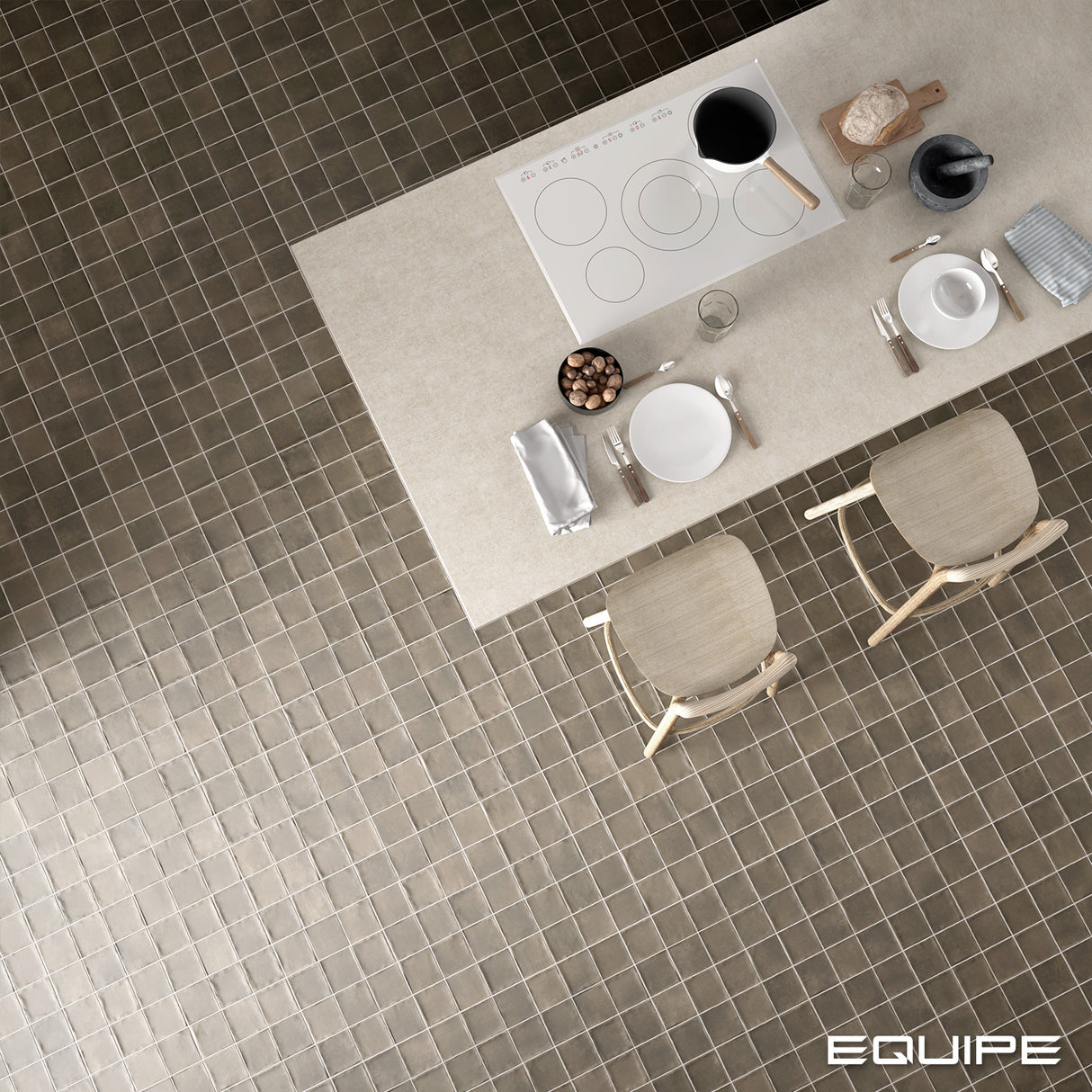 Faianta Equipe Argile Cacao, Mat, Aspect Uni, 10x10cm