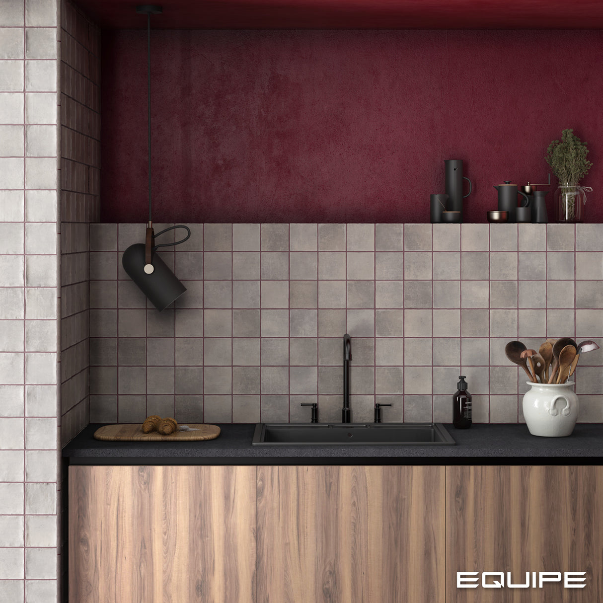 Faianta Equipe Argile Concrete, Mat, Aspect Uni, 10x10cm