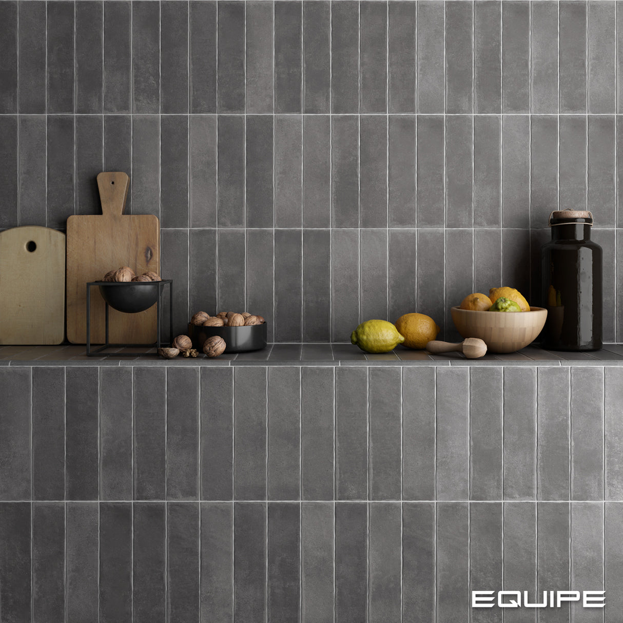 Faianta Equipe Argile Dark, Mat, Aspect Uni, 6x24,6cm