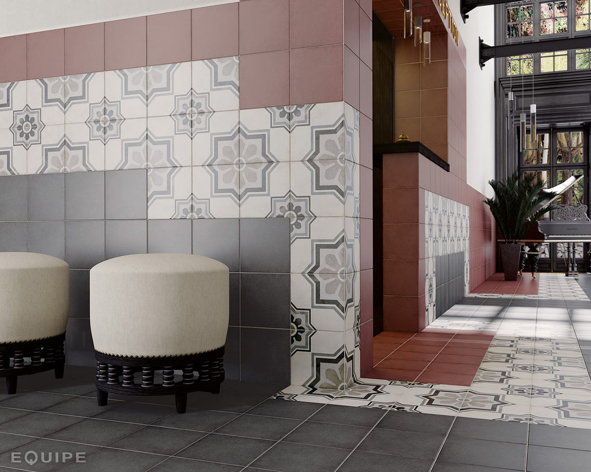 Gresie Equipe, Art Nouveau Decor Capitol Grey, Mat, 20x20cm