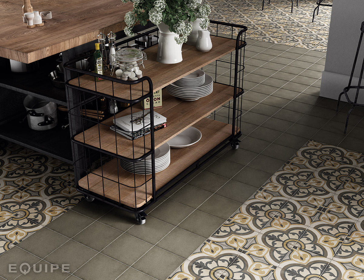 Gresie Equipe, Art Nouveau Cypress Green, Mat, Aspect Uni, 20x20cm