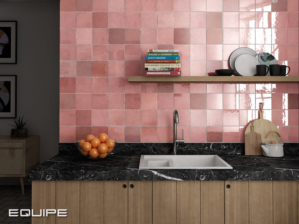 Faianta Equipe, Artisan Rose Mallow, Lucios, Aspect Uni, 13,2x13,2cm