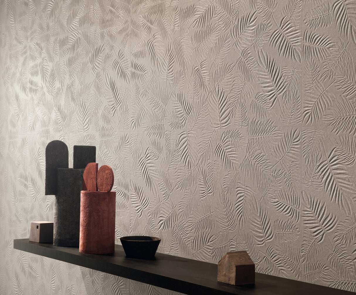 Faianta Atlas Concorde, 3D Wall Carve Leaf Ivory, Aspect Uni, Mat, 40x80cm