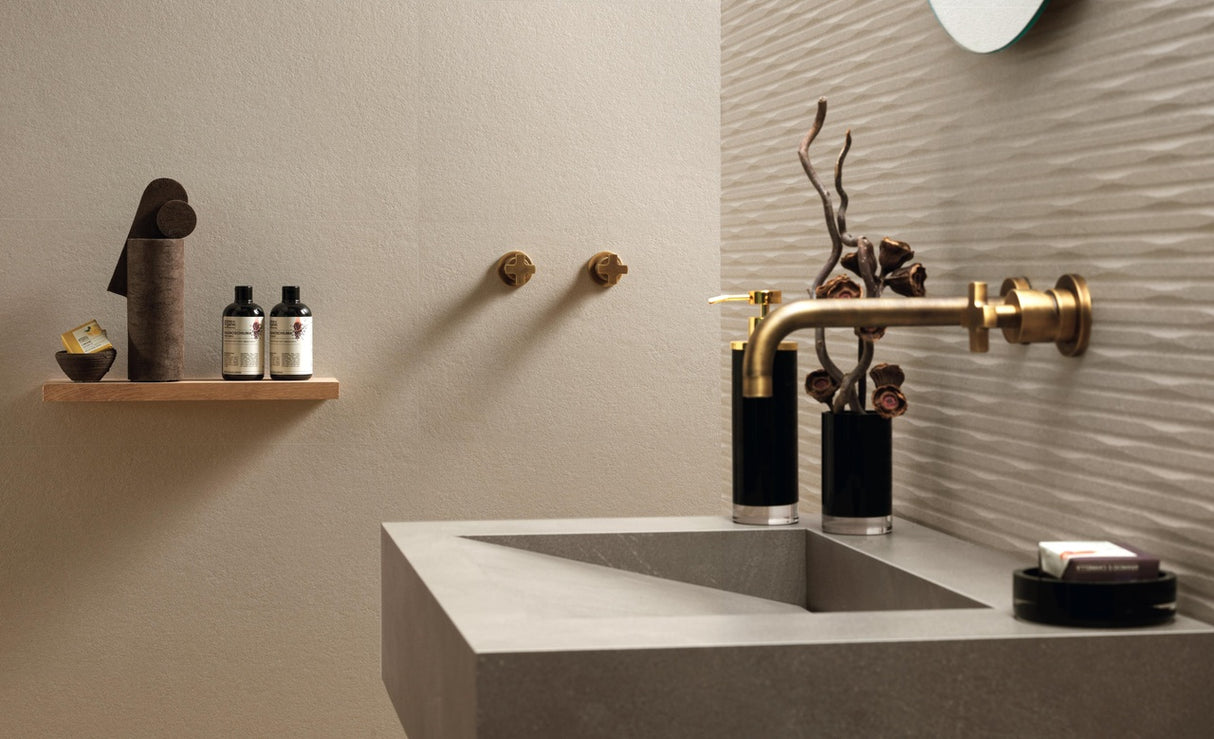 Faianta Atlas Concorde, 3D Wall Carve Field Ivory, Aspect Uni, Mat, 40x80cm