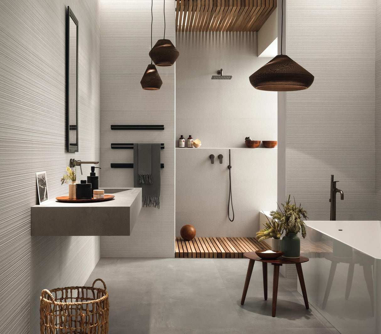 Faianta Atlas Concorde, 3D Wall Carve Field Pearl, Aspect Uni, Mat, 40x80cm