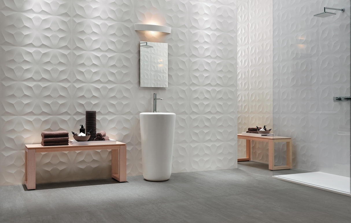 Faianta Atlas Concorde, 3D Wall Design Diamond White, Aspect Uni, Mat, 40x80cm