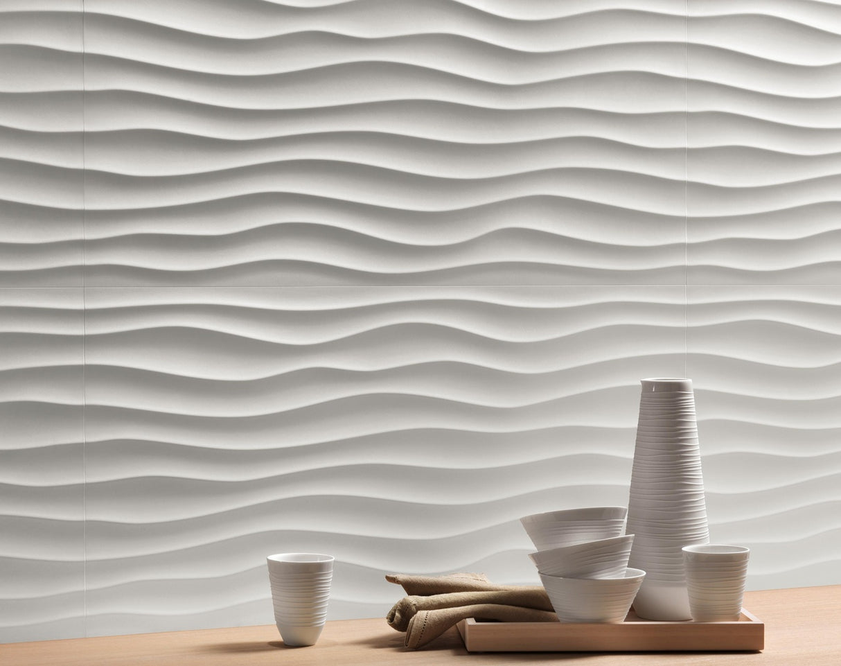 Faianta Atlas Concorde, 3D Wall Design Dune White, Aspect Uni, Mat, 40x80cm