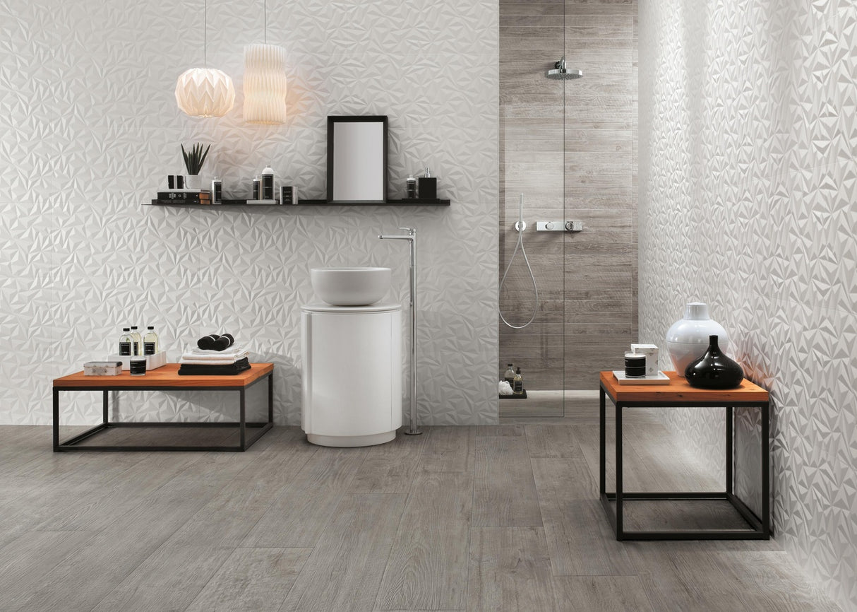 Faianta Atlas Concorde, 3D Wall Design Angle White, Aspect Uni, Mat, 40x80cm