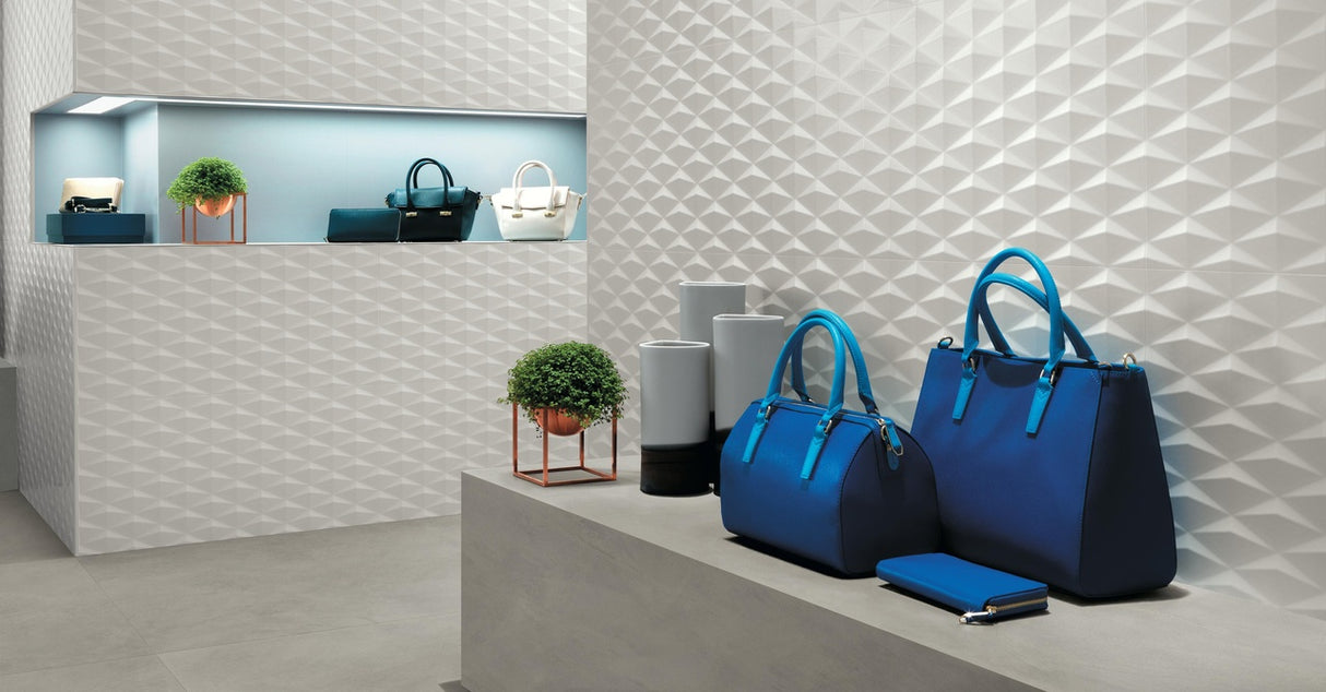 Faianta Atlas Concorde, 3D Wall Design Stars White, Aspect Uni, Mat, 40x80cm