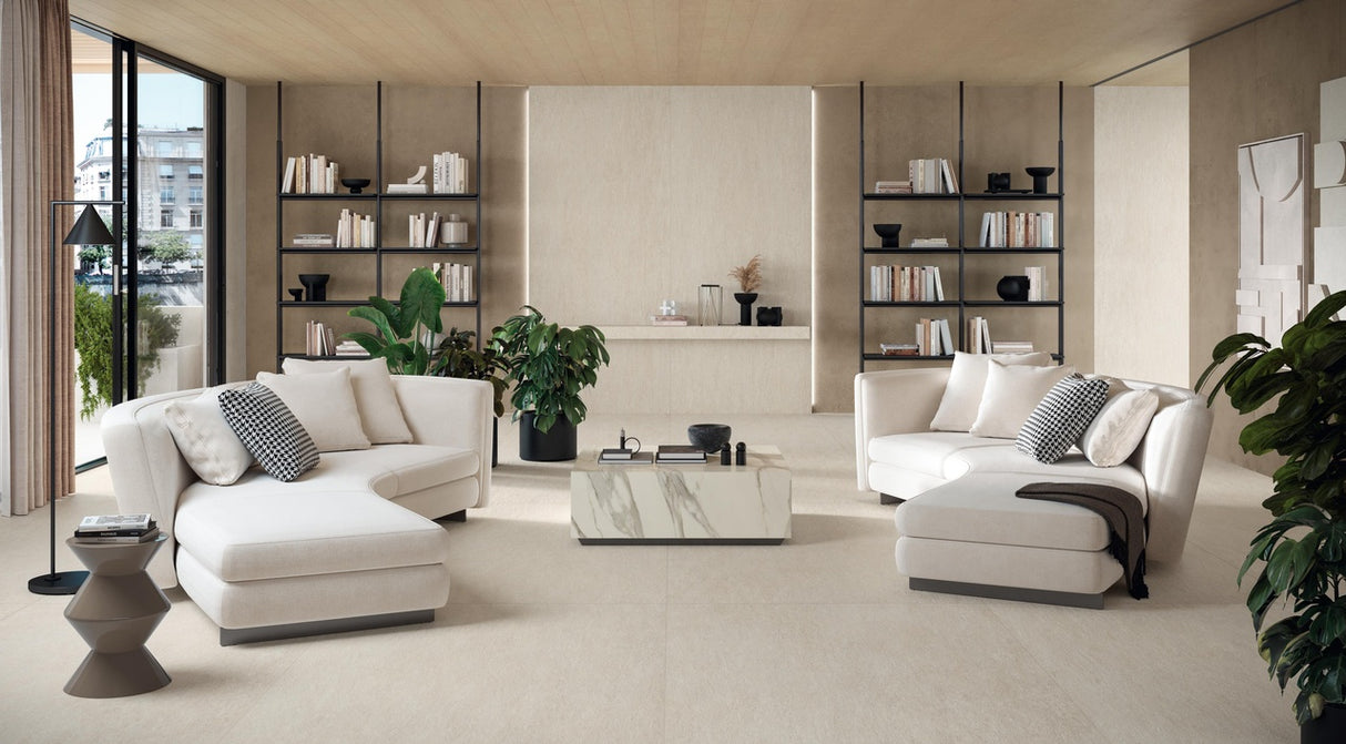 Gresie Atlas Concorde, Boost Mineral White, Aspect Piatra, Mat, 75x150 cm