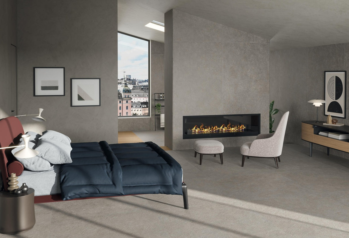 Gresie Atlas Concorde, Boost Mineral Smoke, Aspect Piatra, Mat, 75x150 cm