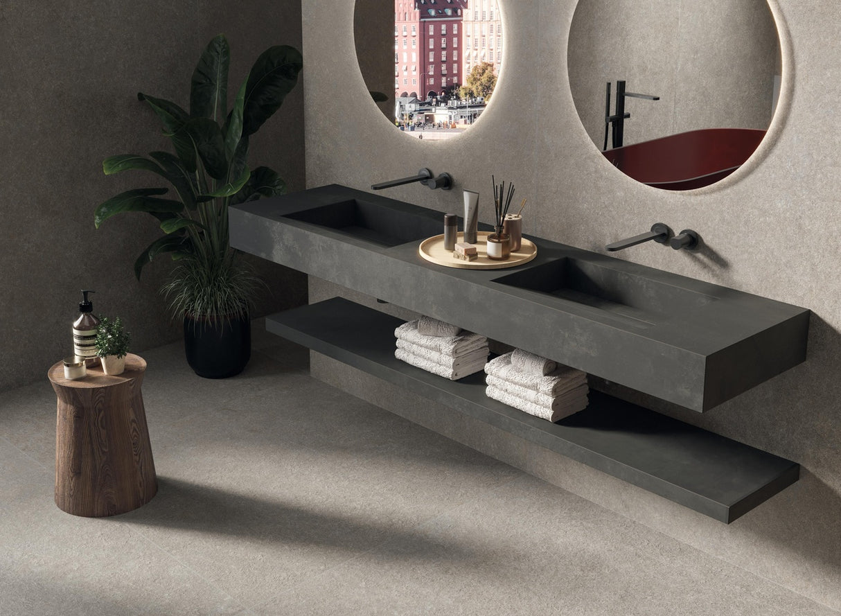 Gresie Atlas Concorde, Boost Mineral Smoke, Aspect Piatra, Mat, 60x60 cm