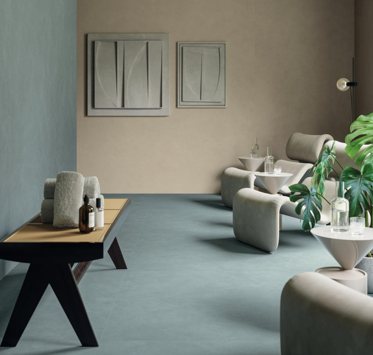 Gresie Atlas Concorde, Boost Natural Cobalt, Aspect Beton, Mat, 60x60 cm