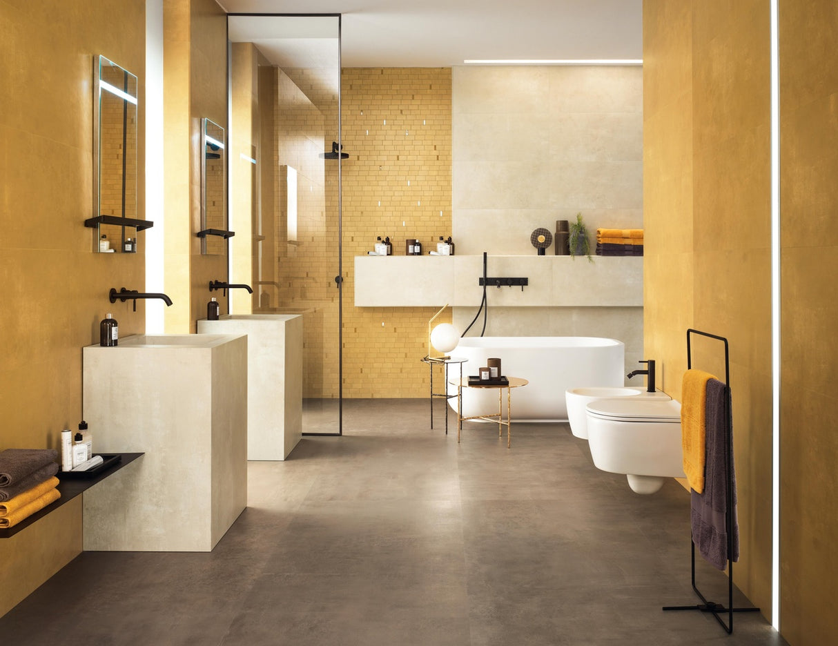 Faianta Atlas Concorde, Boost Pro Mustard, Aspect Beton, Mat, 40x80cm