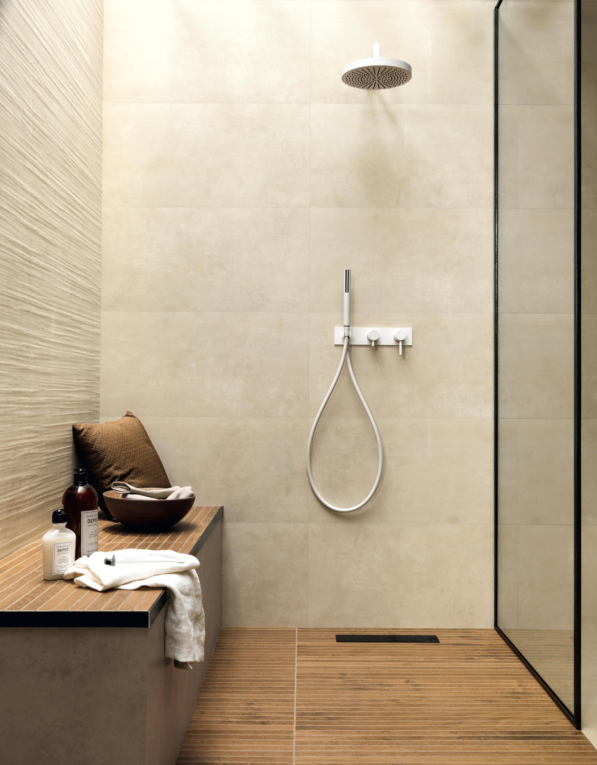 Faianta Atlas Concorde, Boost Pro Ivory, Aspect Beton, Mat, 40x80cm