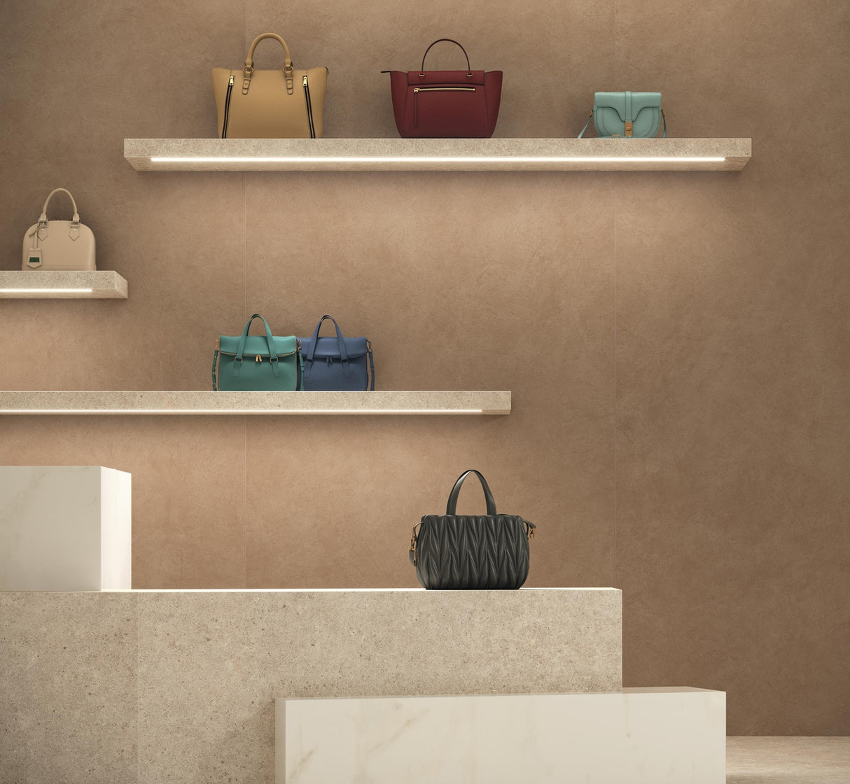 Gresie Atlas Concorde, Boost Natural Coral, Aspect Beton, Mat, 120x278 cm