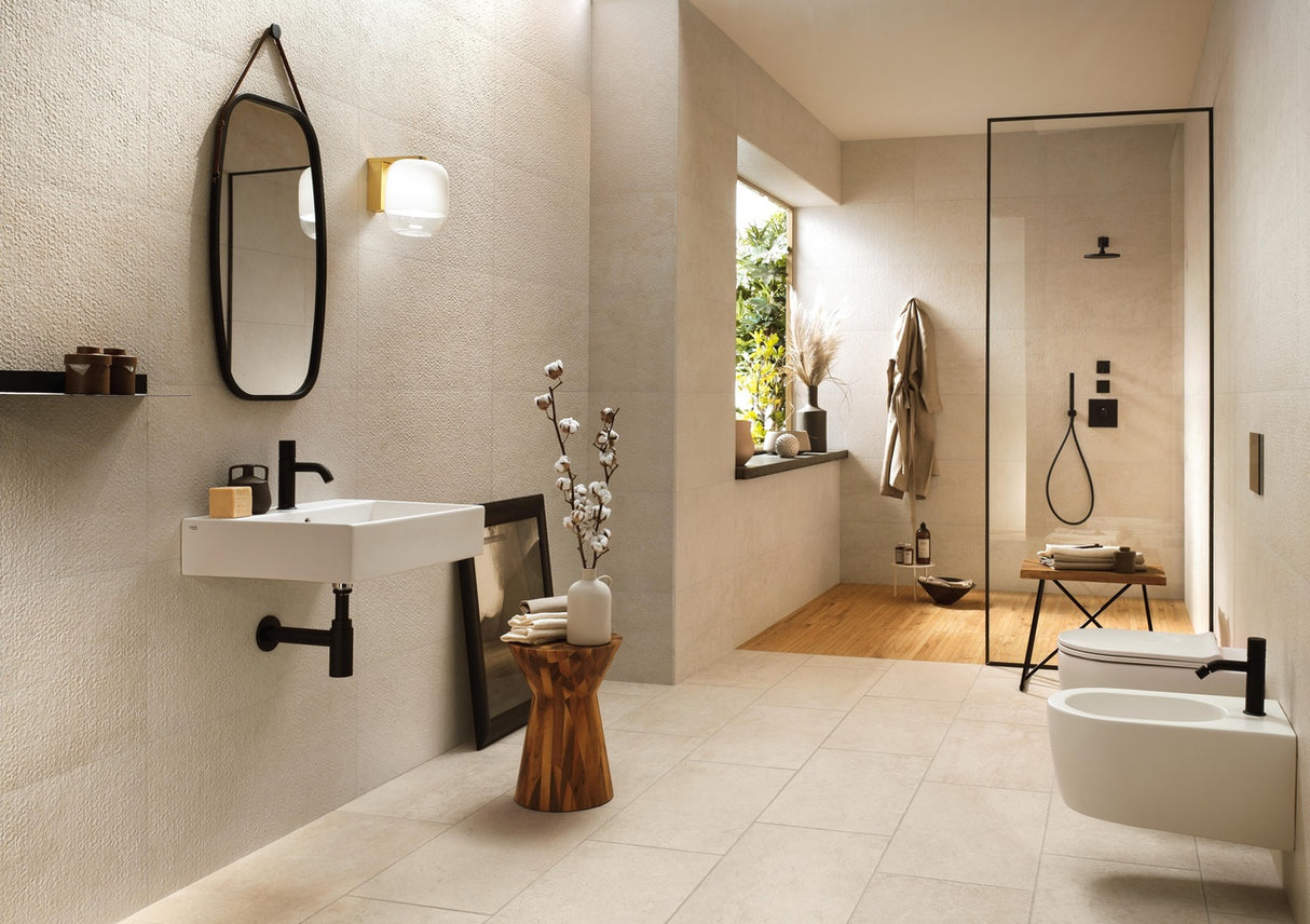 Faianta Atlas Concorde, Lims Wallpaper Ivory, Aspect Piatra, Mat, 40x80cm