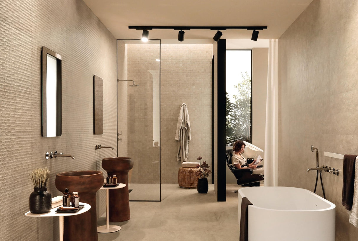 Faianta Atlas Concorde, Lims Beige, Aspect Piatra, Mat, 40x80cm