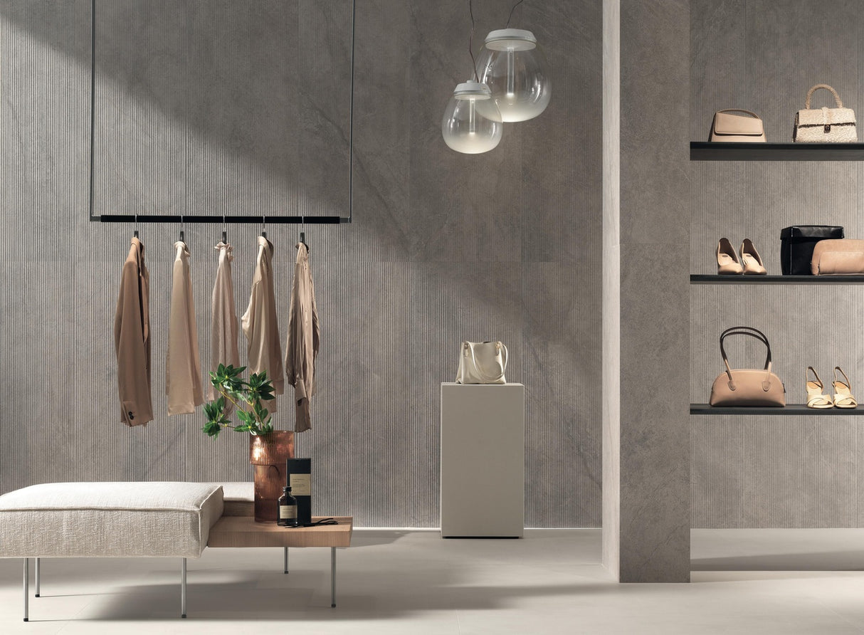 Faianta Atlas Concorde, Marvel 3D Crease Light Majestic, Aspect Marmura, Mat, 50x120cm