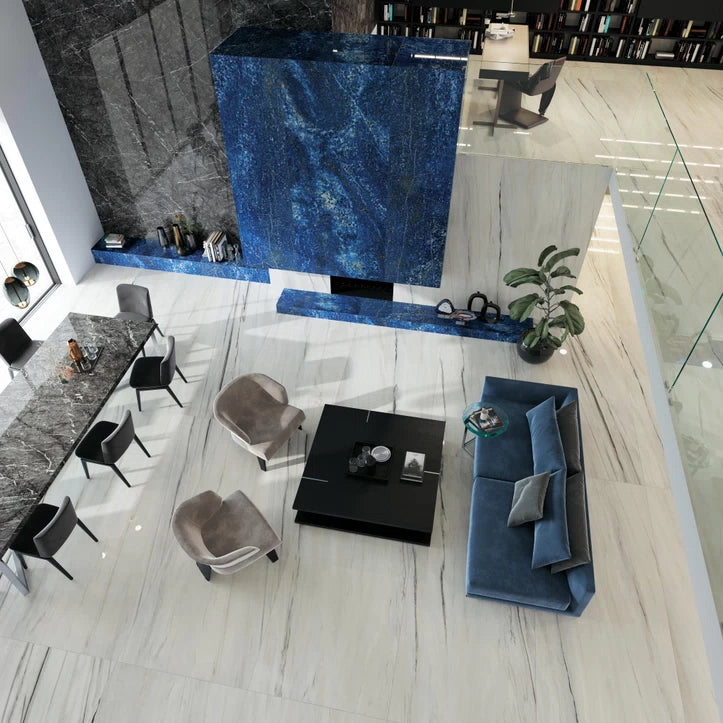 Gresie Atlas Concorde, Marvel Dream Bianco Fantastico, Aspect Marmura, Lucios, 75X150 Cm