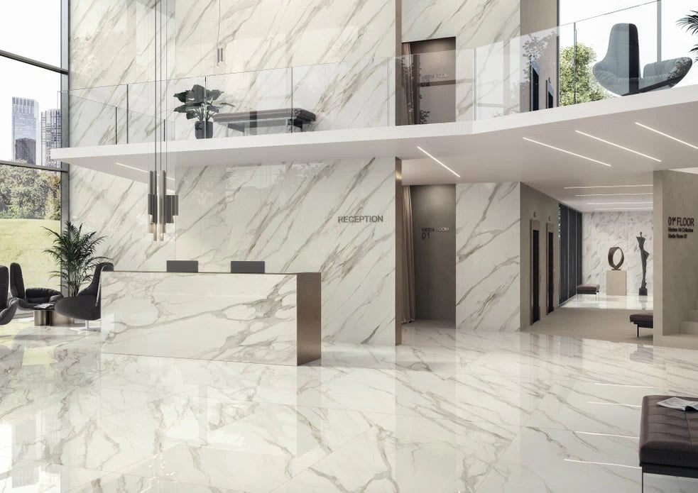 Gresie Atlas Concorde, Marvel Meraviglia Calacatta Bernini, Aspect Marmura, Mat, 60X120 Cm